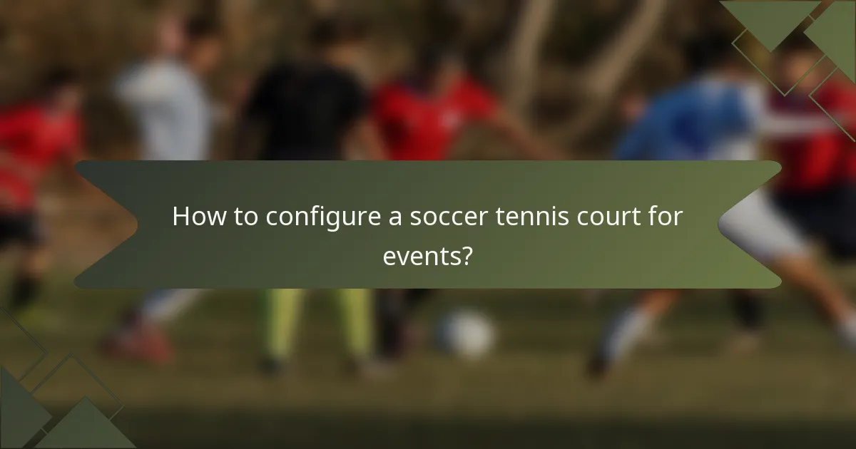 How to configure a soccer tennis court for events?