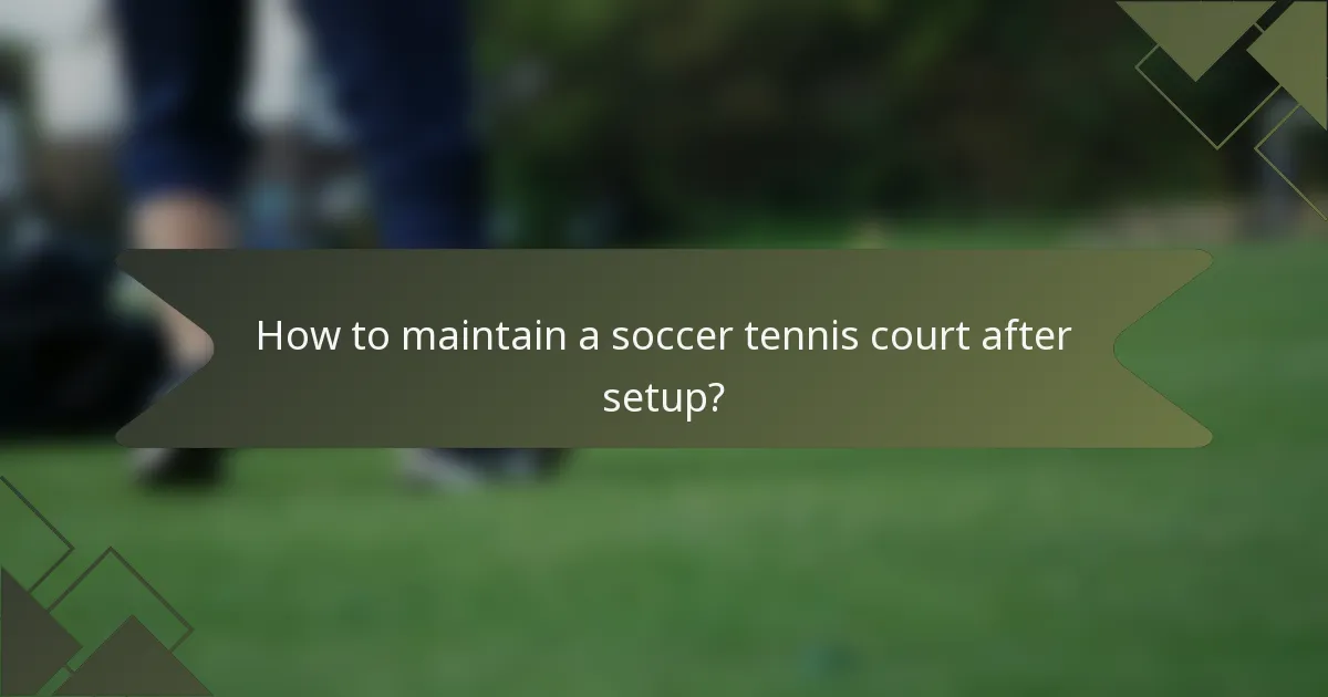 How to maintain a soccer tennis court after setup?