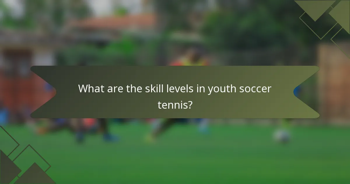 What are the skill levels in youth soccer tennis?